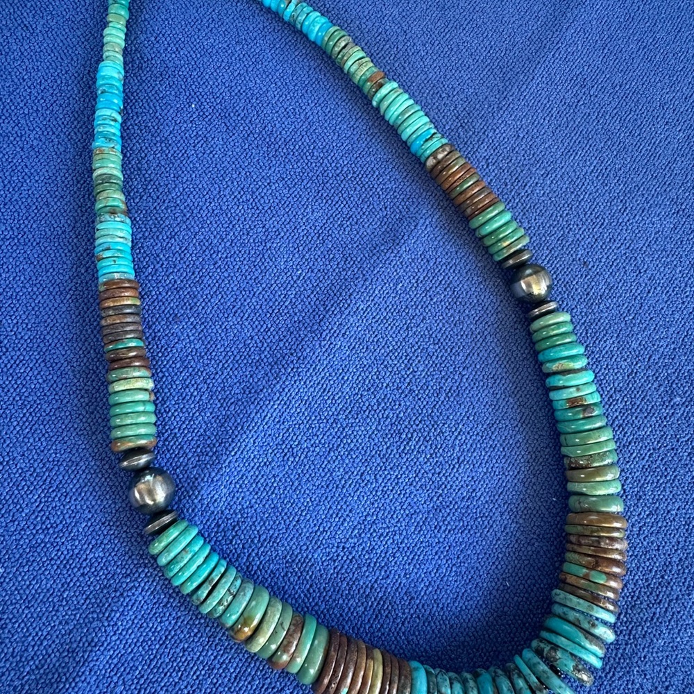Turquoise and Pearl Beaded Necklace
